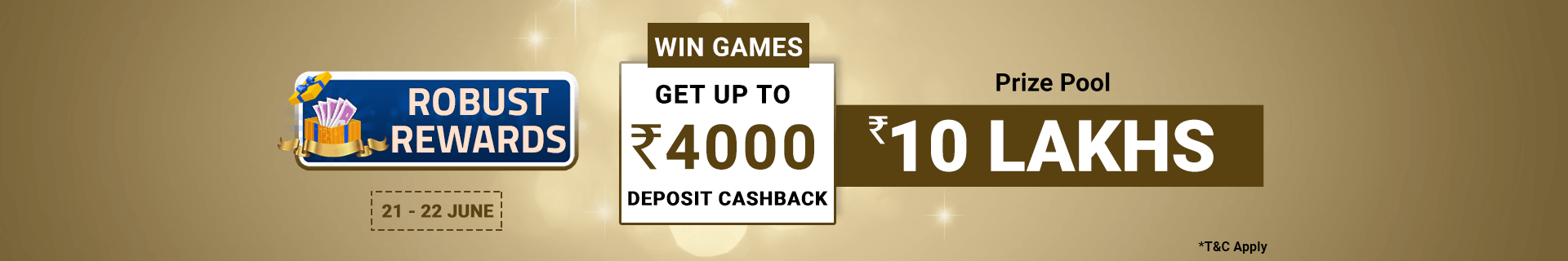 ROBUST REWARD CLAIM 20% CASH BACK ON DEPOSITS